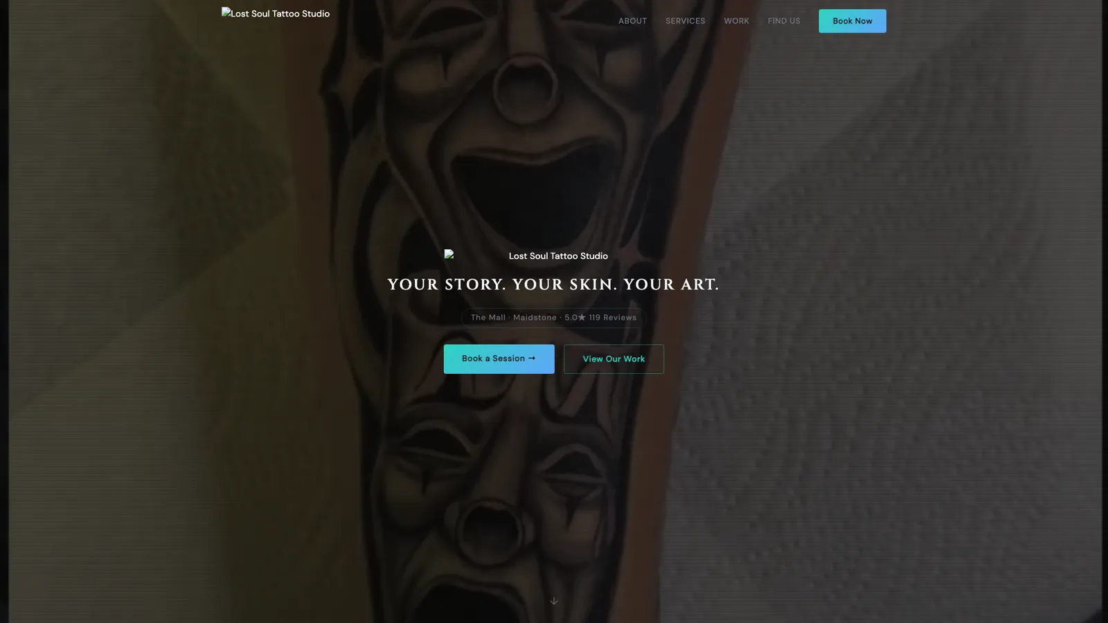 Lost Soul Tattoo Studio website screenshot
