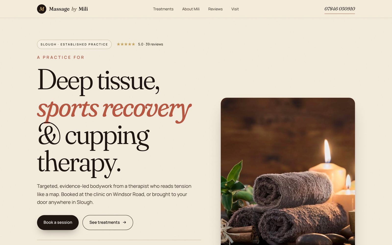 Massage by Mili sports massage website