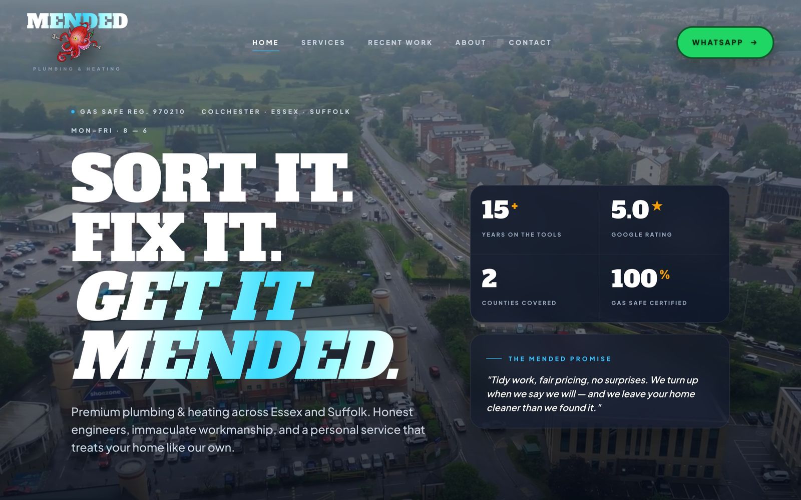 Get it Mended Plumbing website screenshot