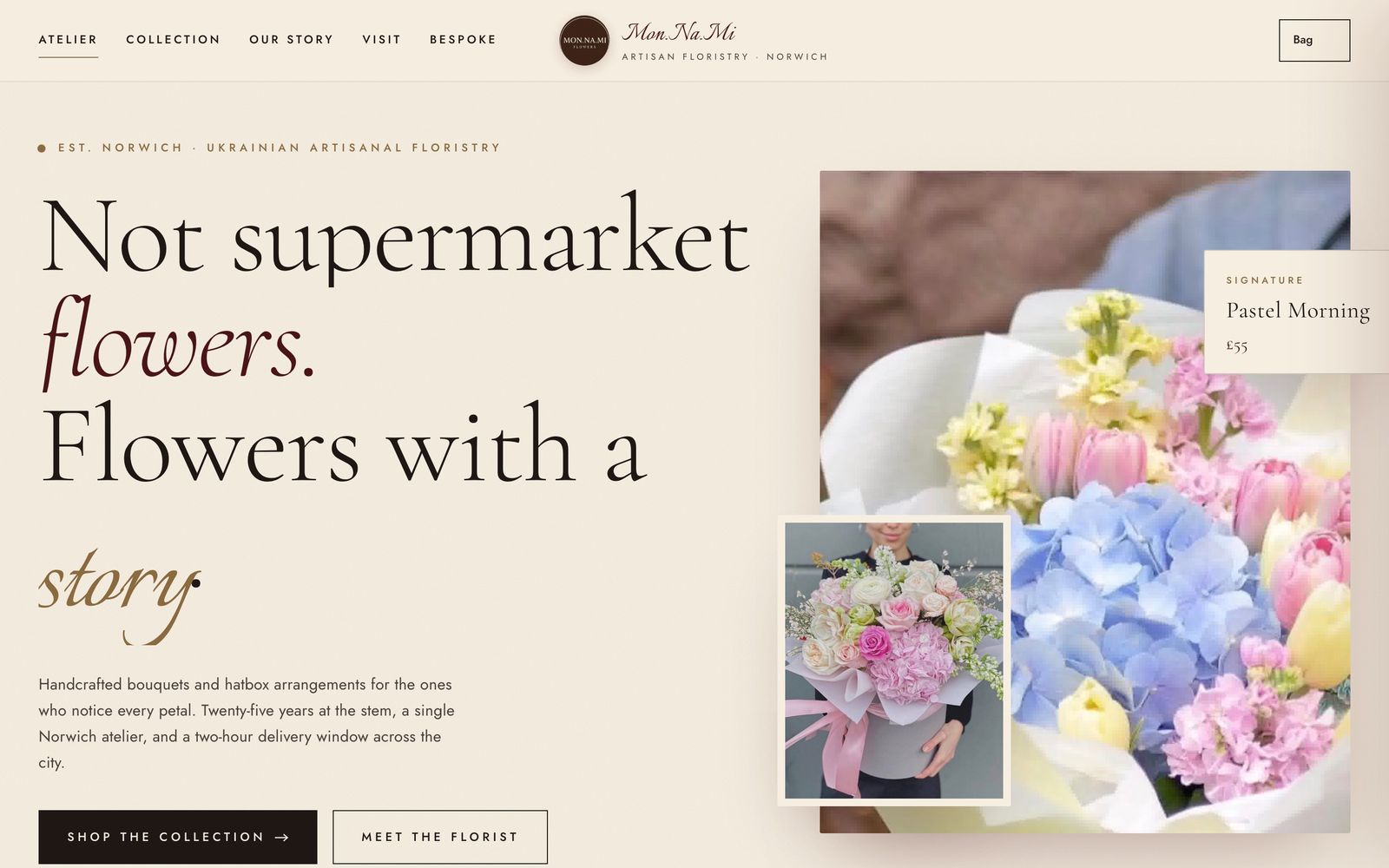 Mon Ami Flowers Norwich floristry website