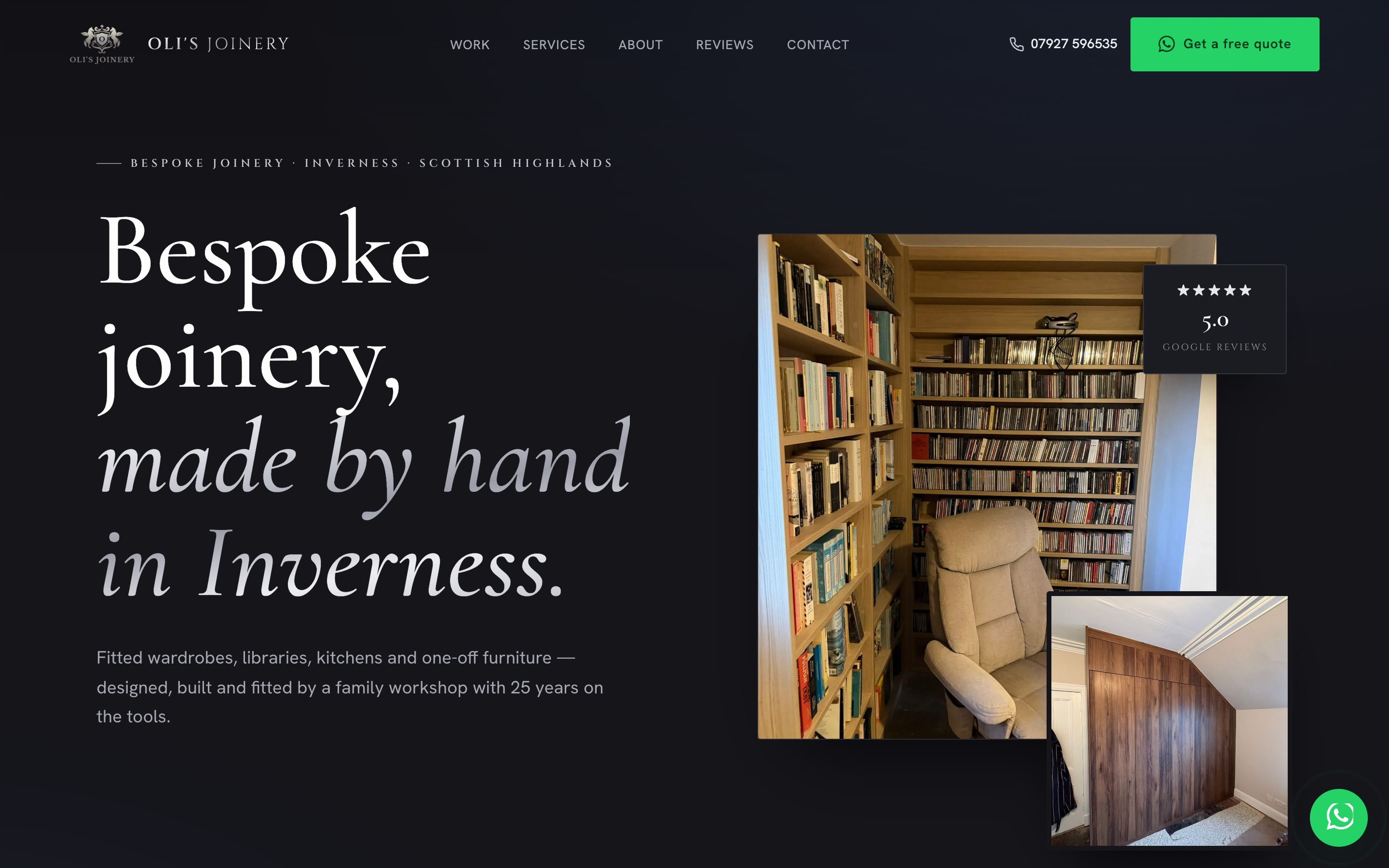 Oli's Joinery Inverness website screenshot