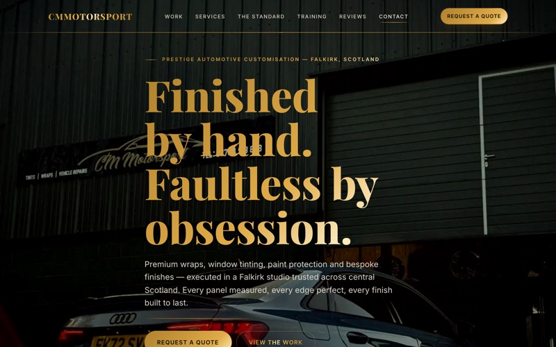 The CM Motorsport concept site we built