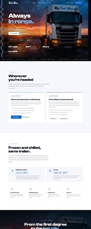 The Cool Move Logistics website we built