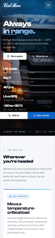 Cool Move Logistics on a phone