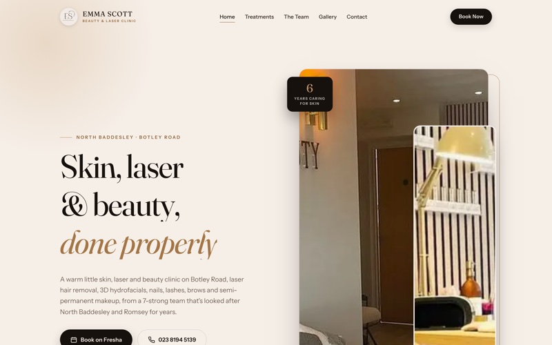 The Emma Scott Beauty & Laser concept site we built