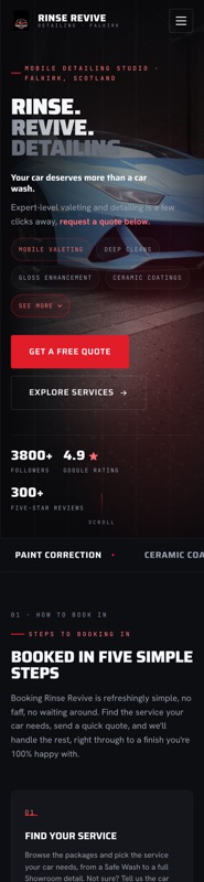 Rinse Revive Detailing on a phone