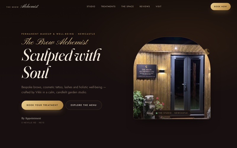 The Brow Alchemist concept site we built