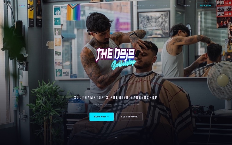 The Dojo Barbershop concept site we built
