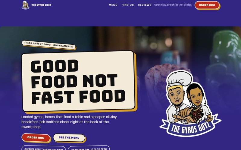 The Gyros Guyz concept site we built