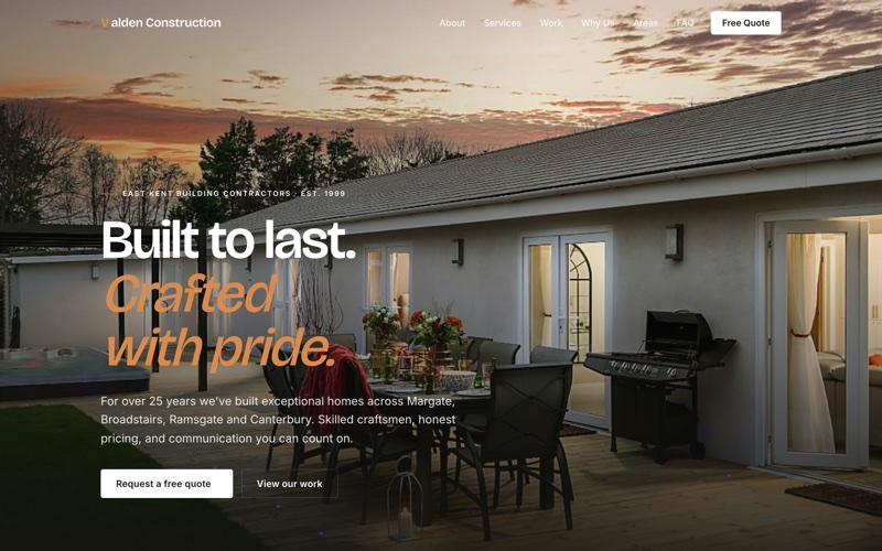 The Valden Construction concept site we built